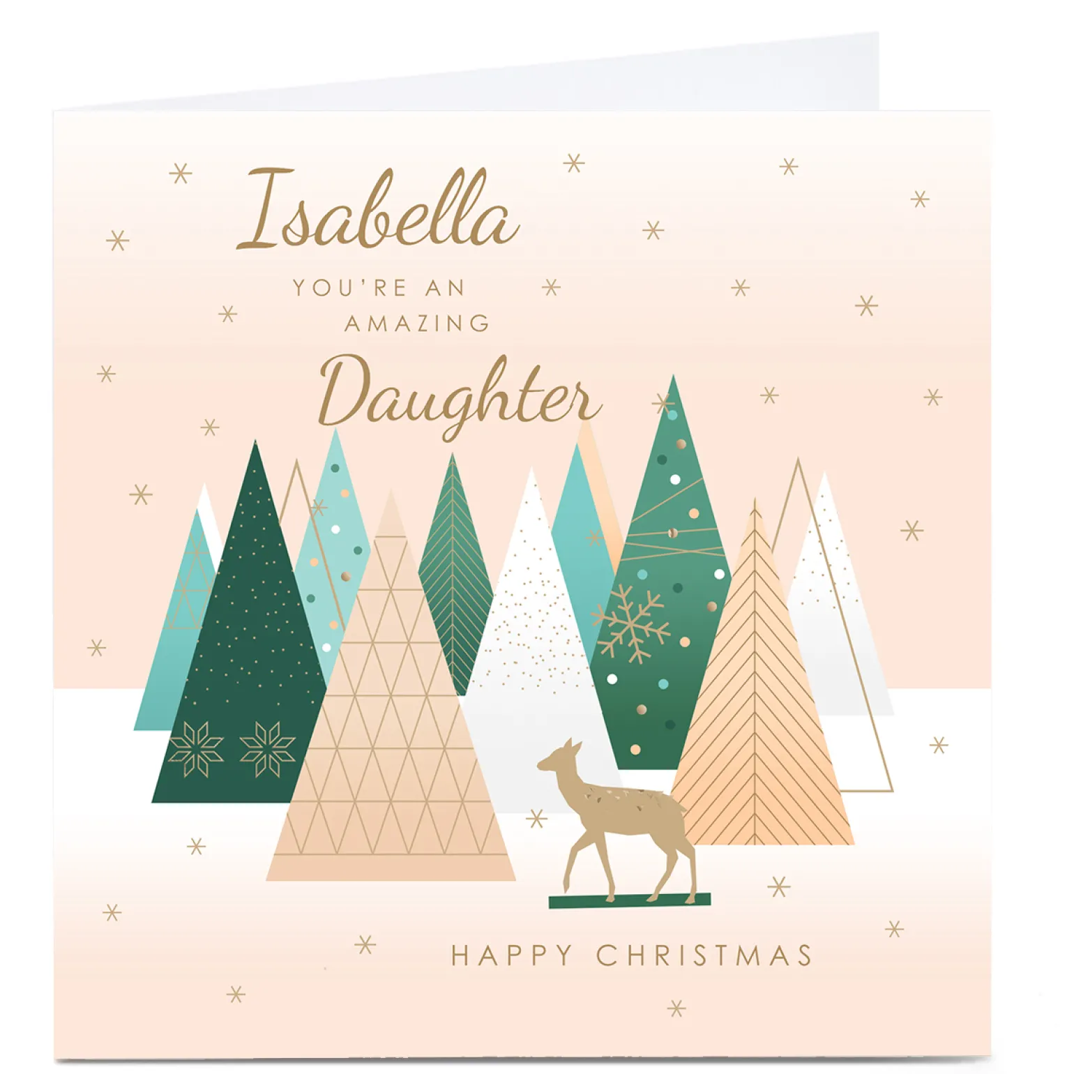 Personalised Christmas Card - Contemporary Scene, Daughter