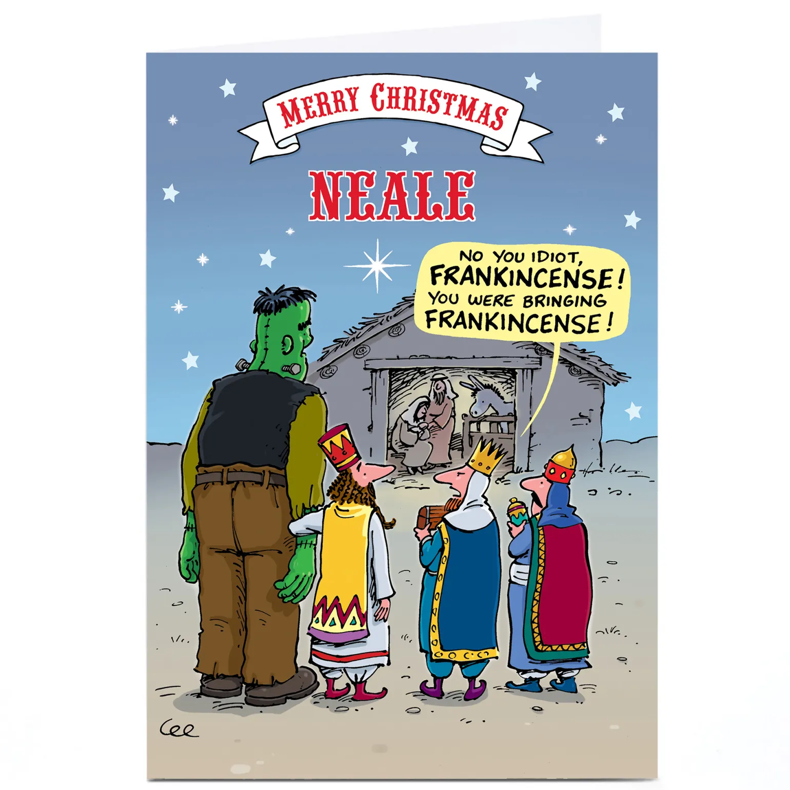 Personalised Christmas Card - Frankenstein