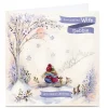 Personalised Christmas Card - Wife Purple & Creme Snow