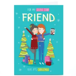 Personalised Christmas Card - Selfie Star Friend