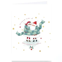 Personalised Christmas Card - Santas Wrapped in a Scarf