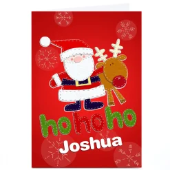 Personalised Christmas Card - Rudolf & Santa