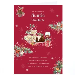 Personalised Christmas Card - Traditional Christmas Treats, Auntie