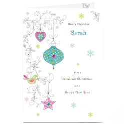 Personalised Christmas Card - Bauble Print