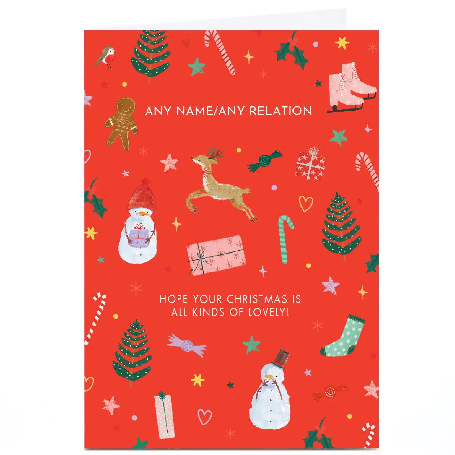 Personalised Christmas Card - All Kinds of Lovely, Any Name