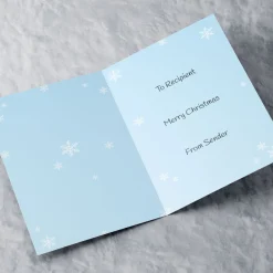 Personalised Christmas Card - Penguins & A Snowman