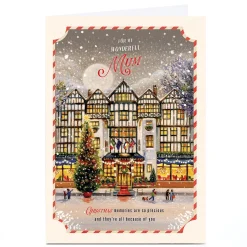Personalised Christmas Card - Village Scene, Mum