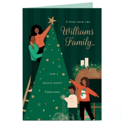 Personalised Christmas Card - A Wish from Family Name