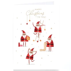 Personalised Christmas Card - 4 Little Santa Characters
