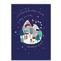 Personalised Christmas Card - Christmas Market Scene, Sister & Brother-in-Law