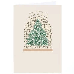 Personalised Christmas Card - Tree in Snow Globe, Mum & Dad
