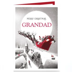 Personalised Christmas Card - Santa's Sleigh Grandad