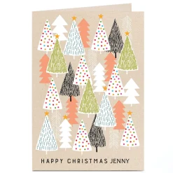 Personalised Christmas Card - Trees, Any Name