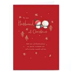 Personalised Christmas Card - Snowman Couple, Husband