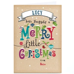 Personalised Christmas Card - Merry Little Christmas