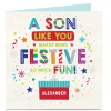 Personalised Christmas Card - Bright Festive Fun, Son