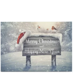 Personalised Christmas Card - Snowy Sign Merry Christmas and Happy New Year