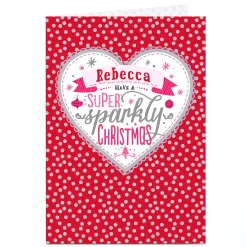 Personalised Christmas Card - Super Sparkly