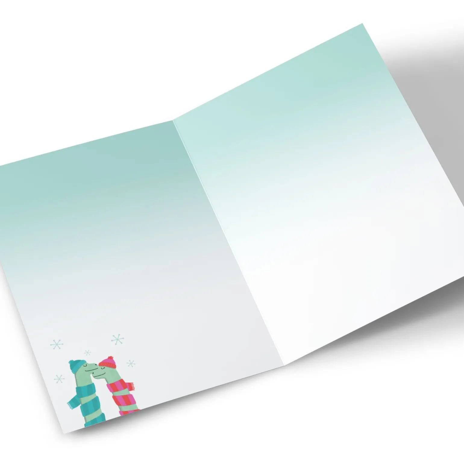 Personalised Christmas Card To Both Of You - Winter Dinosaurs