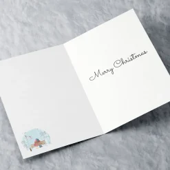 Personalised Christmas Card - Winter Couple On A Bench