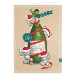 Personalised Christmas Card - Cheers Champagne