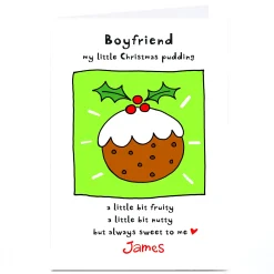 Personalised Christmas Card - Boyfriend Pudding