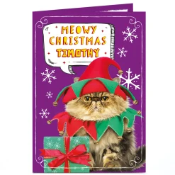 Personalised Christmas Card - Meowy Christmas
