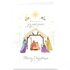 Personalised Christmas Card - With Wishes For Joy And Peace
