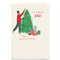 Personalised Christmas Card - Tree Decorating, Dad
