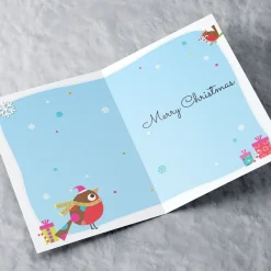 Personalised Christmas Card - Cartoon Robin