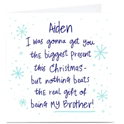 Personalised Christmas Card - Brother The Real Gift