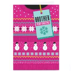 Personalised Christmas Card - Christmas Jumper, Brother