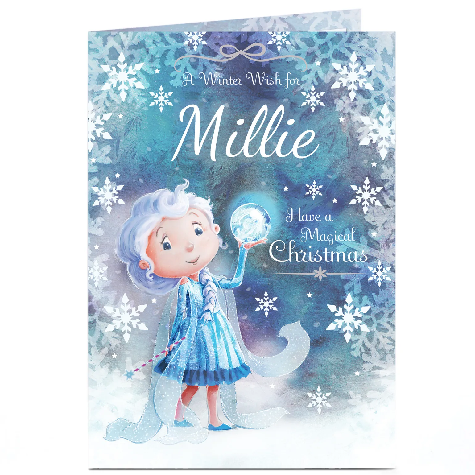 Personalised Christmas Card - Winter Wish, Any Name
