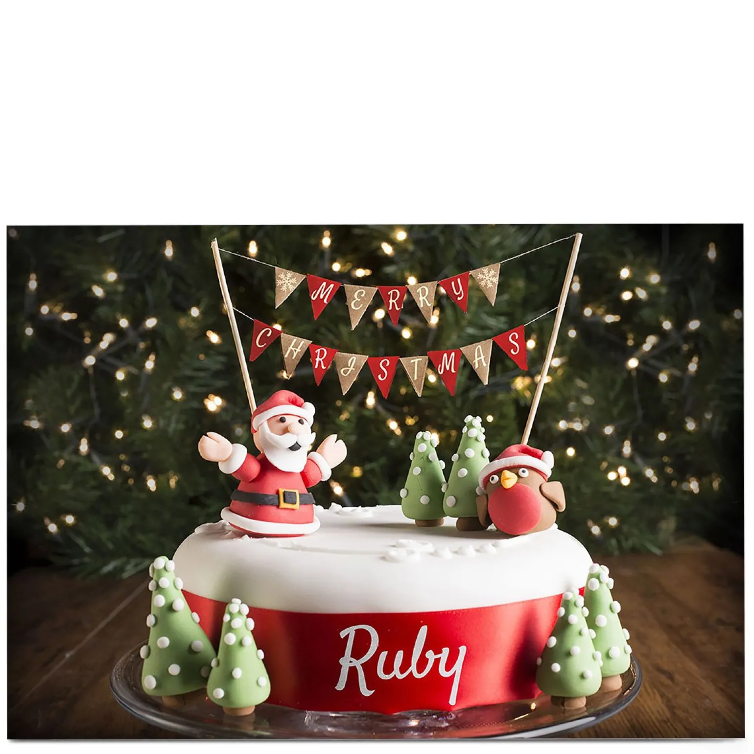 Personalised Christmas Card - Cake
