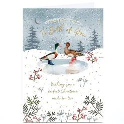 Personalised Christmas Card - Ducks in Wellies, To Both of You
