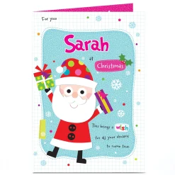 Personalised Christmas Card - Cute Santa