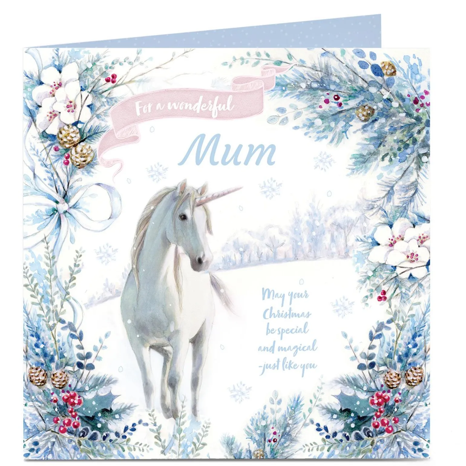 Personalised Christmas Card - Unicorn Special & Magical