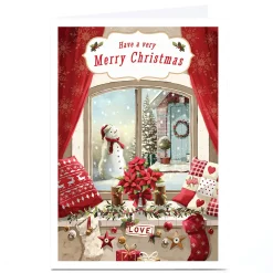 Personalised Christmas Card - Festive Window