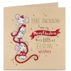 Personalised Christmas Card - Three Mice With Tinsel