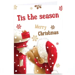 Personalised Christmas Card - Bear Posting Card