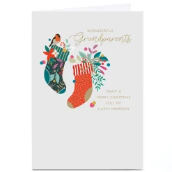 Personalised Christmas Card - Grandparents Stockings