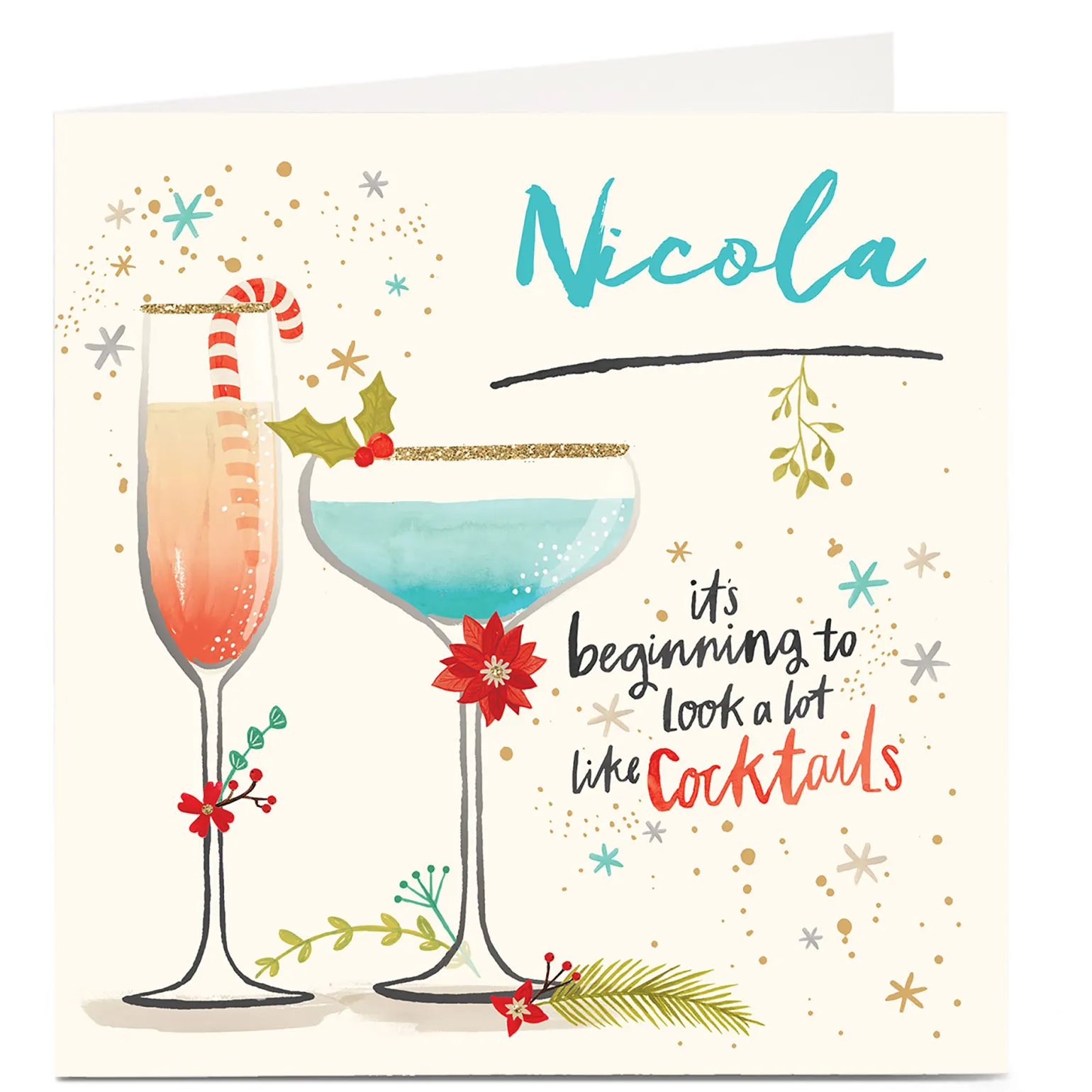 Personalised Christmas Card - Christmas Cocktails