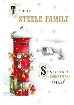 Personalised Christmas Card - Snowy Post Box