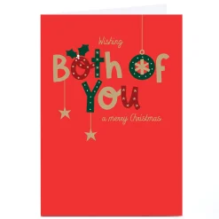 Personalised Christmas Card - Festive Bold Letters, To Both of You