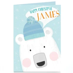 Personalised Christmas Card - Peering Polar Bear
