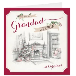 Personalised Christmas Card - Fireplace Grandad