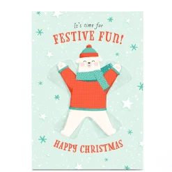 Personalised Christmas Card - Festive Fun Bear