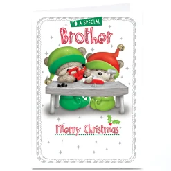 Personalised Christmas Card - HUGS - Special Brother
