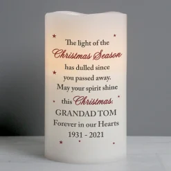 Personalised Christmas Season LED Memorial Candle