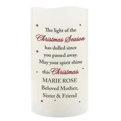 Personalised Christmas Season LED Memorial Candle